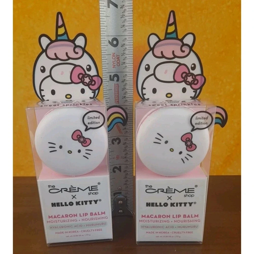 The Crème Shop x Sanrio‎ HELLO KITTY MACARON LIP BALM Sweet Sprinkles Set Of 2